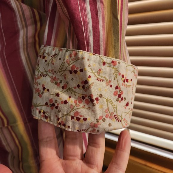 Striped Button Down with Floral Under-cuffs by Christopher & Banks - Picture 6 of 6